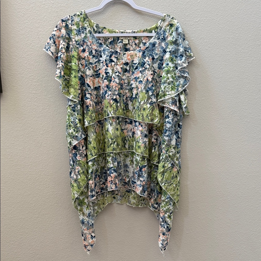 ONE WORLD Multicolor Floral Layered Tunic